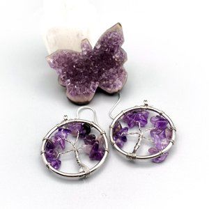 SOULFUL NATURE Amethyst Tree of Life Earrings